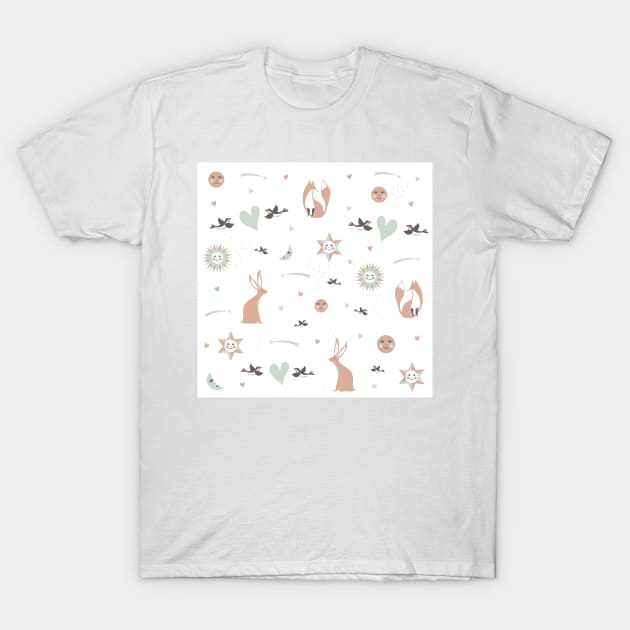 The hare and the fox. T-Shirt by diademadisara